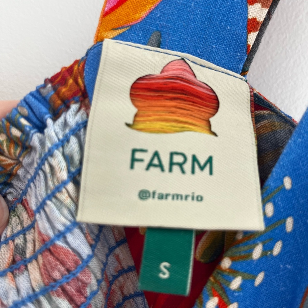 FARM RIO Macaw Party Tiered Linen Dress - Picture 3 of 7